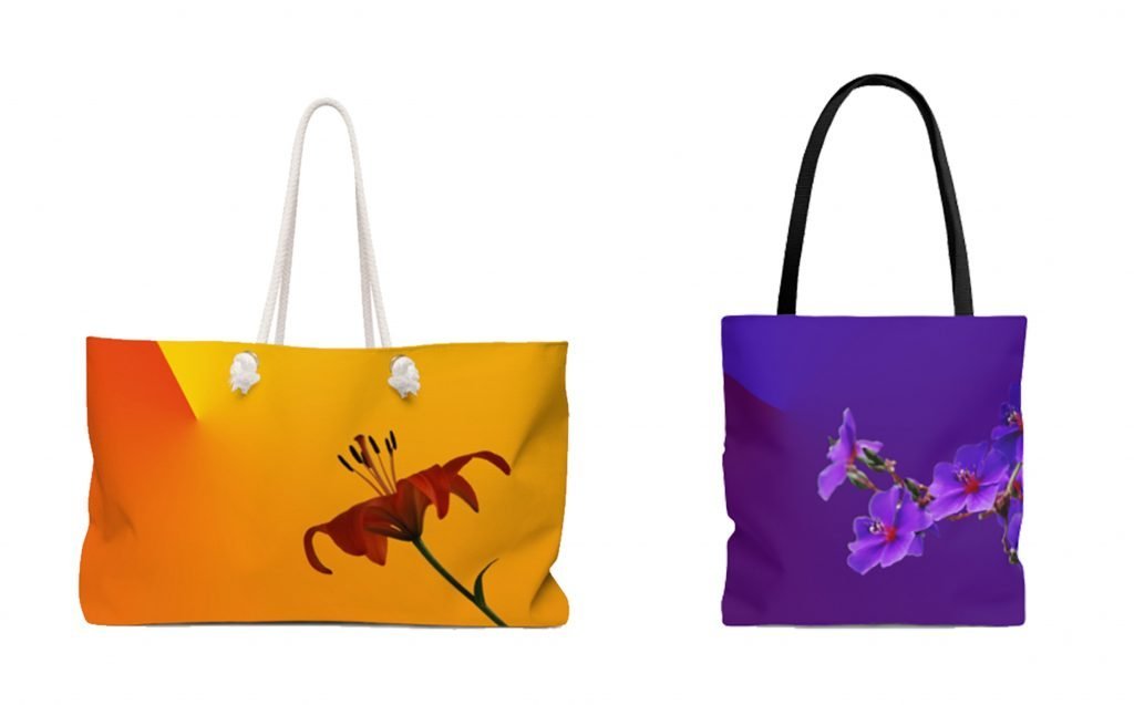 Description of the category Bags.
Showing the two different bags included in this category: weekender tote bag and tote bags.
Fashion accesories.