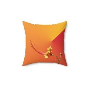 Floral Square Pillow FLAMBOYANT (Faux Suede)