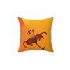 Floral Square Pillow ORANGE LILY (Faux Suede) - Image 2
