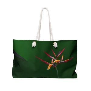 Floral Weekender bag bird of paradise green