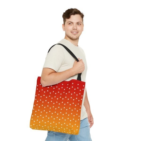 Geometric Tote Bag TINY triangles orange gradient - Image 11