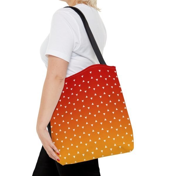 Geometric Tote Bag TINY triangles orange gradient - Image 4