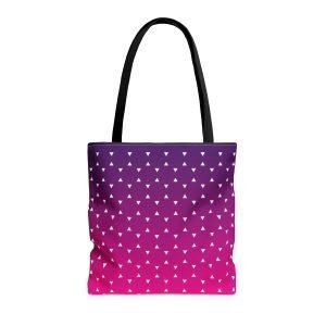 Geometric Tote Bag TINY triangles pink gradient
