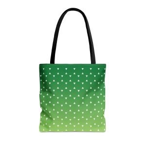 Geometric Tote Bag TINY triangles green gradient