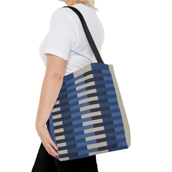 Geometric Tote Bag MARINE beige thin - Image 8