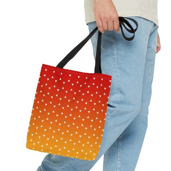 Geometric Tote Bag TINY triangles orange gradient - Image 8