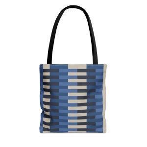 Geometric Tote Bag MARINE beige thin