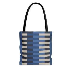 Geometric Tote Bag MARINE beige thick