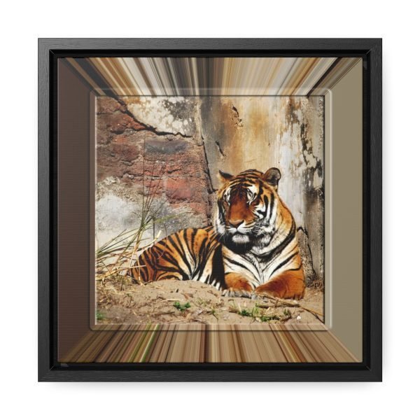 square framed wall art tiger