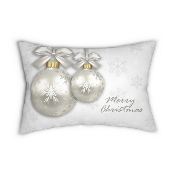 rectangular merry Christmas pillow silver