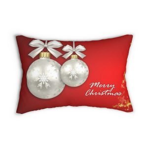 rectangular merry Christmas pillow red gradient