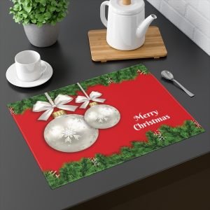 merry Christmas placemat red forest