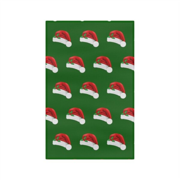 Christmas kitchen towel santa hat green