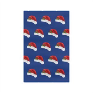 Christmas kitchen towel santa hat blue