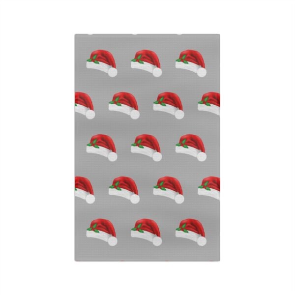 Christmas kitchen towel santa hat gray
