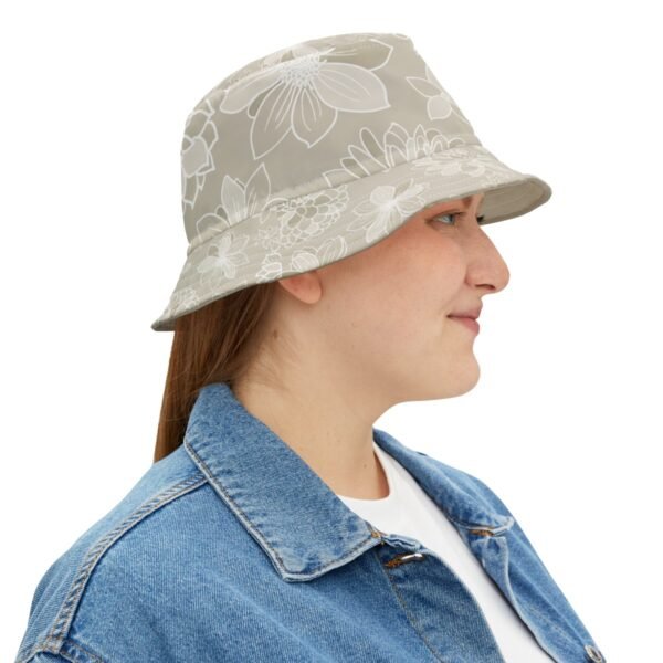 floral bucket hat greige medium