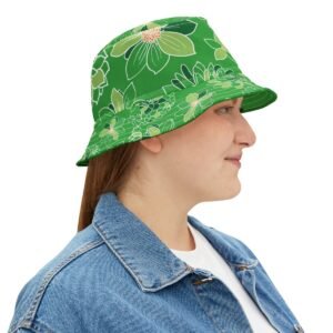 floral bucket hat green medium