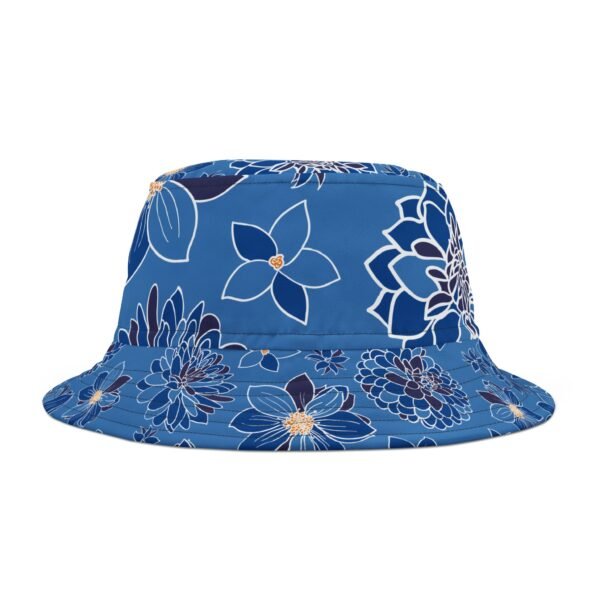 Floral Bucket Hat DAHLIAS blue - light - Image 12