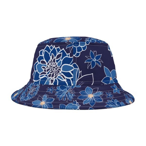Floral Bucket Hat DAHLIAS blue - dark - Image 4