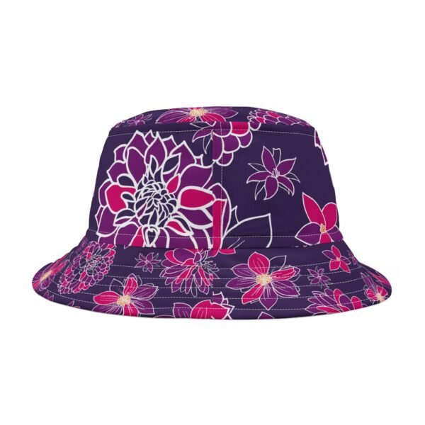 Floral Bucket Hat DAHLIAS purple - dark - Image 4