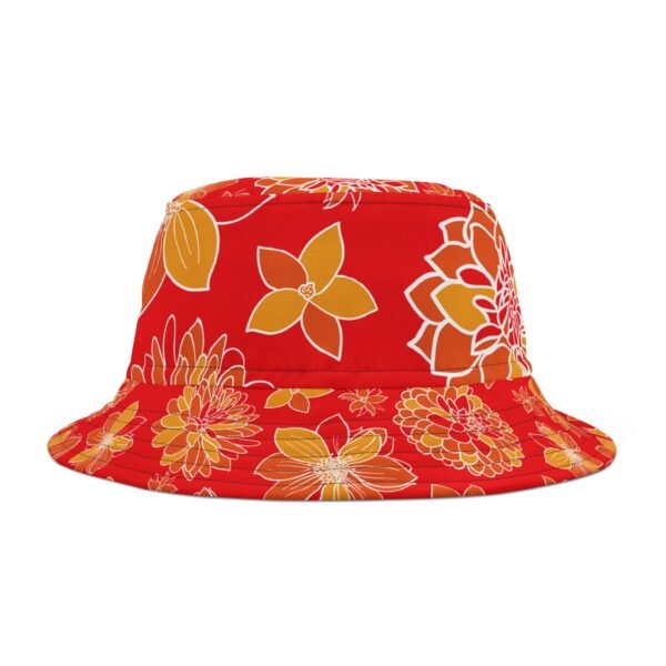 Floral Bucket Hat DAHLIAS orange - dark - Image 12