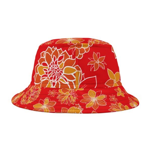 Floral Bucket Hat DAHLIAS orange - dark - Image 11