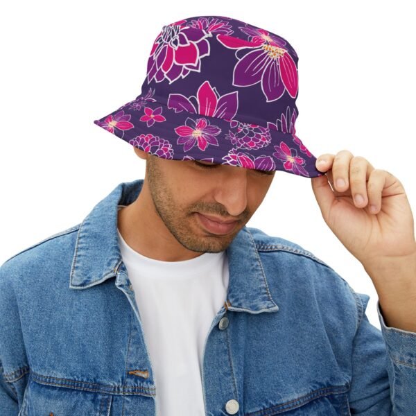 Floral Bucket Hat DAHLIAS purple - dark - Image 15