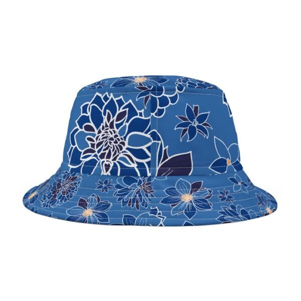 Floral Bucket Hat DAHLIAS blue - light - Image 4