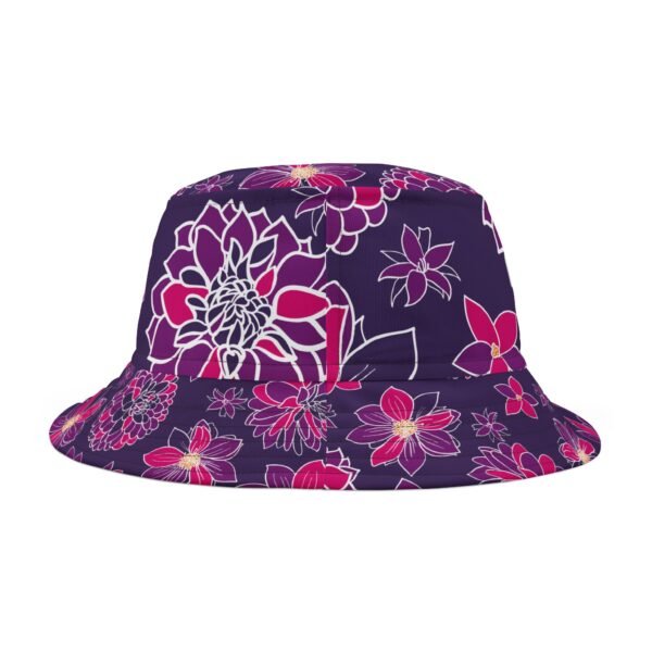 Floral Bucket Hat DAHLIAS purple - dark - Image 11