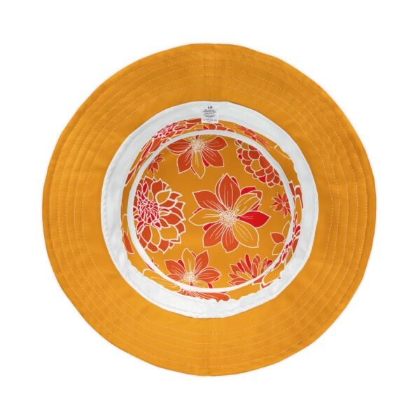 Floral Bucket Hat DAHLIAS orange - light - Image 7
