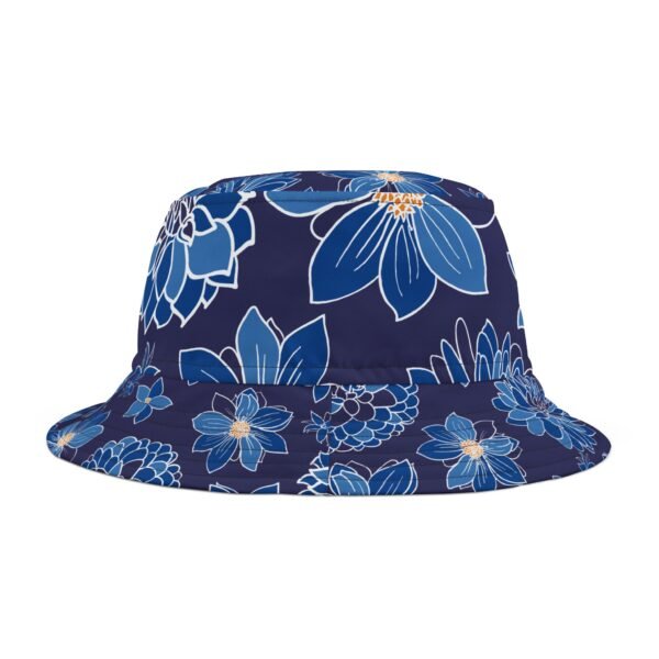 Floral Bucket Hat DAHLIAS blue - dark - Image 9