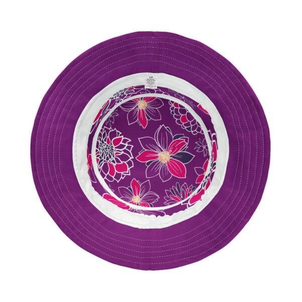 Floral Bucket Hat DAHLIAS purple - medium - Image 7