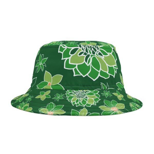 Floral Bucket Hat DAHLIAS green - dark - Image 10