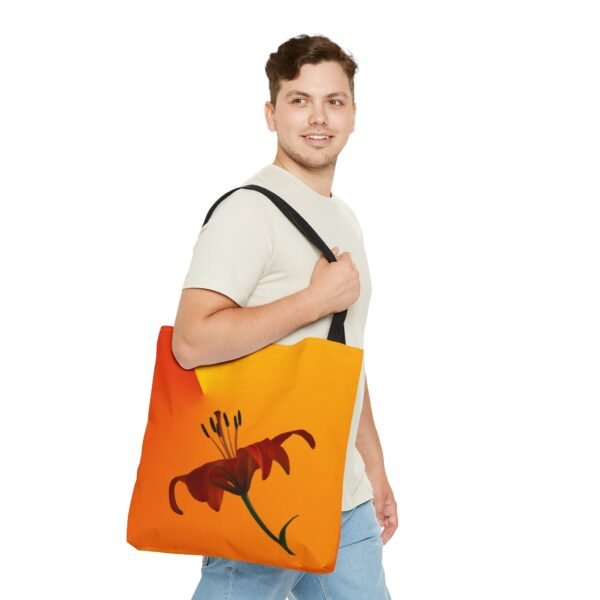 Floral Tote Bag ORANGE LILY - Image 3