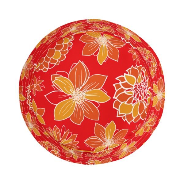 Floral Bucket Hat DAHLIAS orange - dark - Image 6