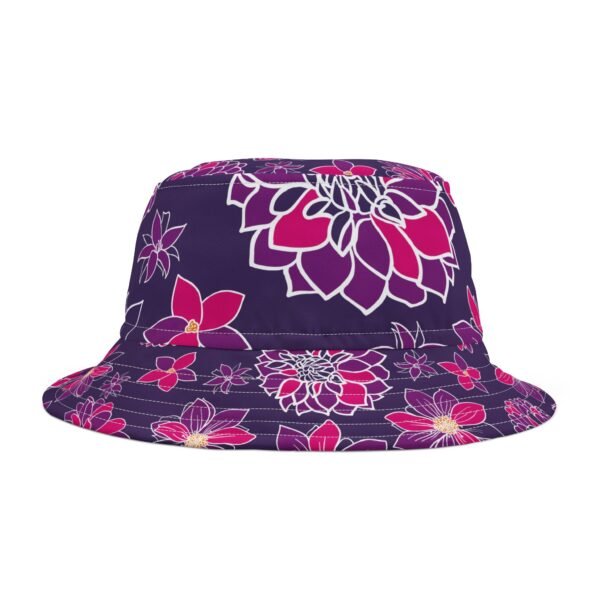 Floral Bucket Hat DAHLIAS purple - dark - Image 3