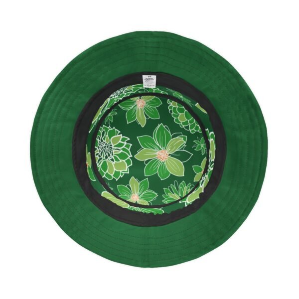 Floral Bucket Hat DAHLIAS green - dark - Image 14
