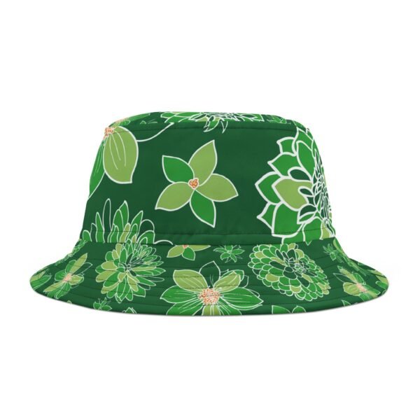 Floral Bucket Hat DAHLIAS green - dark - Image 12