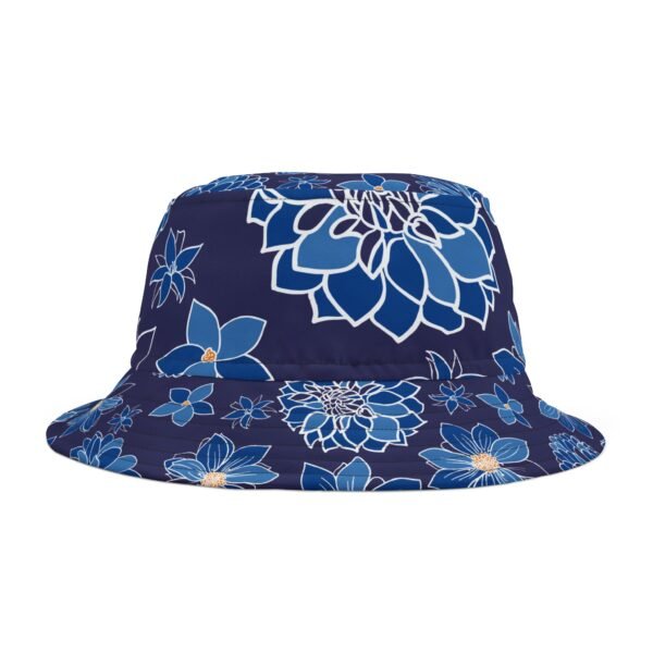 Floral Bucket Hat DAHLIAS blue - dark - Image 10