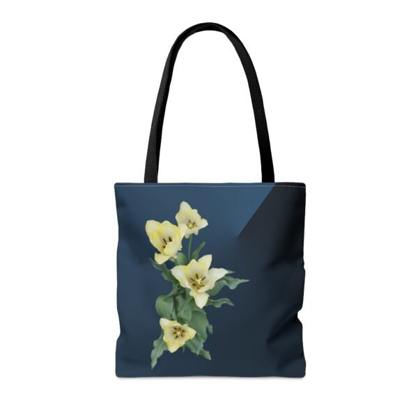 Floral Tote Bag CREAM TULIP blue - Image 6
