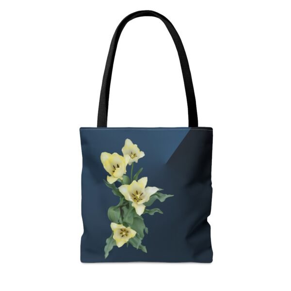 Floral Tote Bag CREAM TULIP blue - Image 10