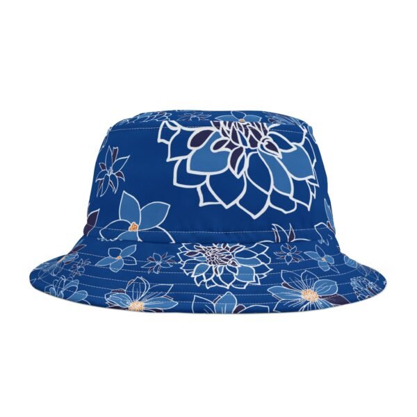 Floral Bucket Hat DAHLIAS blue - medium - Image 3