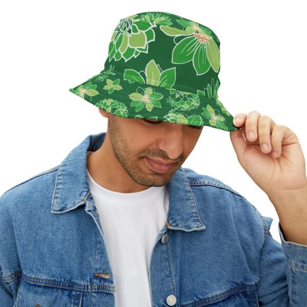 Floral Bucket Hat DAHLIAS green - dark - Image 15