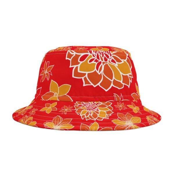 Floral Bucket Hat DAHLIAS orange - dark - Image 3