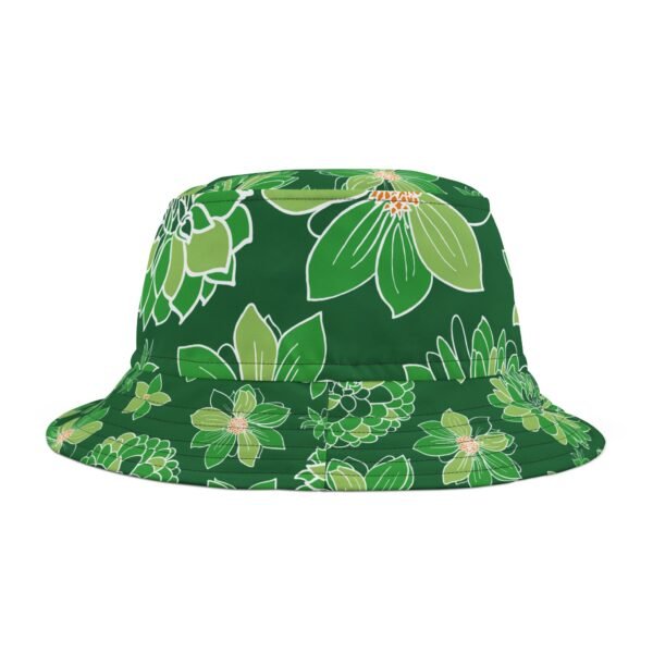 Floral Bucket Hat DAHLIAS green - dark - Image 9