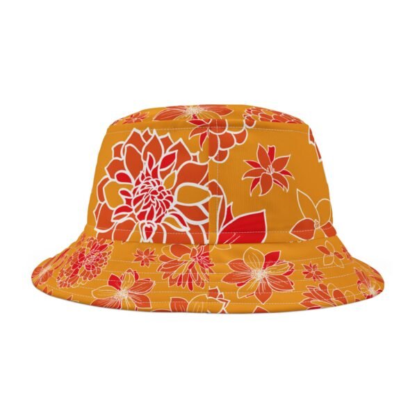 Floral Bucket Hat DAHLIAS orange - light - Image 4