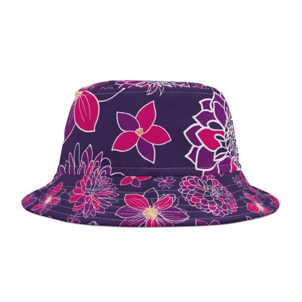 Floral Bucket Hat DAHLIAS purple - dark - Image 5