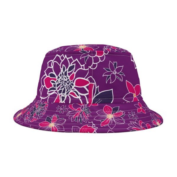 Floral Bucket Hat DAHLIAS purple - medium - Image 4