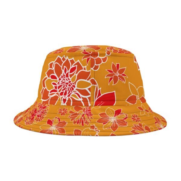 Floral Bucket Hat DAHLIAS orange - light - Image 11