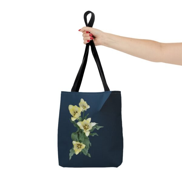 Floral Tote Bag CREAM TULIP blue - Image 11